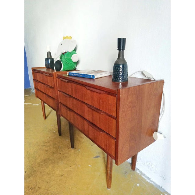1950s Vintage Danish Bedside Tables, 1950s, Set of 2 For Sale - Image 5 of 11