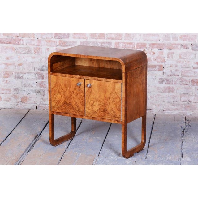 Art Deco Cabinet in Walnut & Veneer, Czech, 1920s For Sale - Image 4 of 15