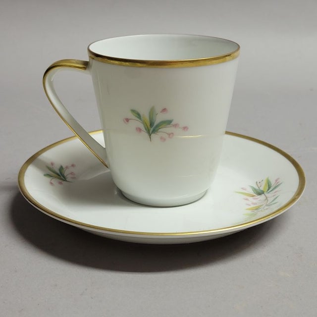 Vintage Hutschenreuther Germany Noblesse Audubon Bird Porcelain Demitasse Cups & Saucers, Set of 4 For Sale - Image 10 of 13
