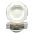 Noritake “Chandon, Platinum” Set of 6 Bone China Rim Soup Bowls For Sale