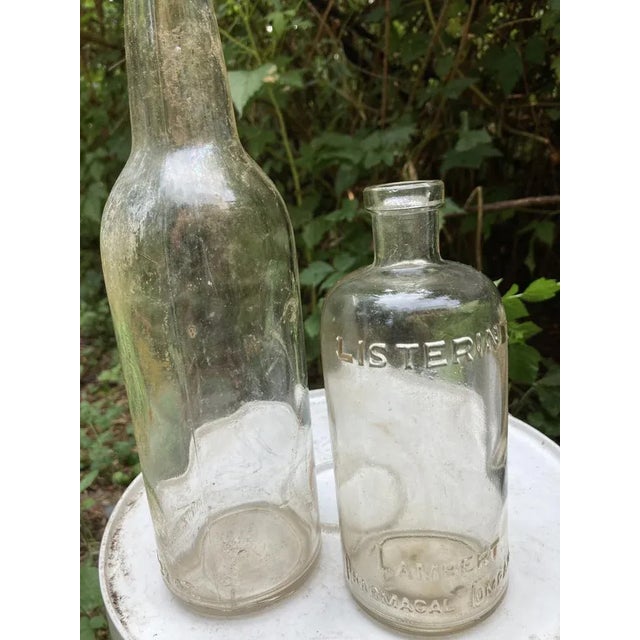 Antique Clear Cork Top Listerine Bottle For Sale - Image 4 of 5