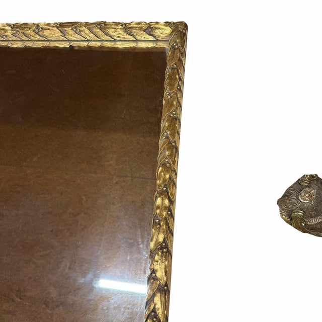 Vintage Carved Leaf Gilt Frame Wall Mirror For Sale - Image 11 of 12