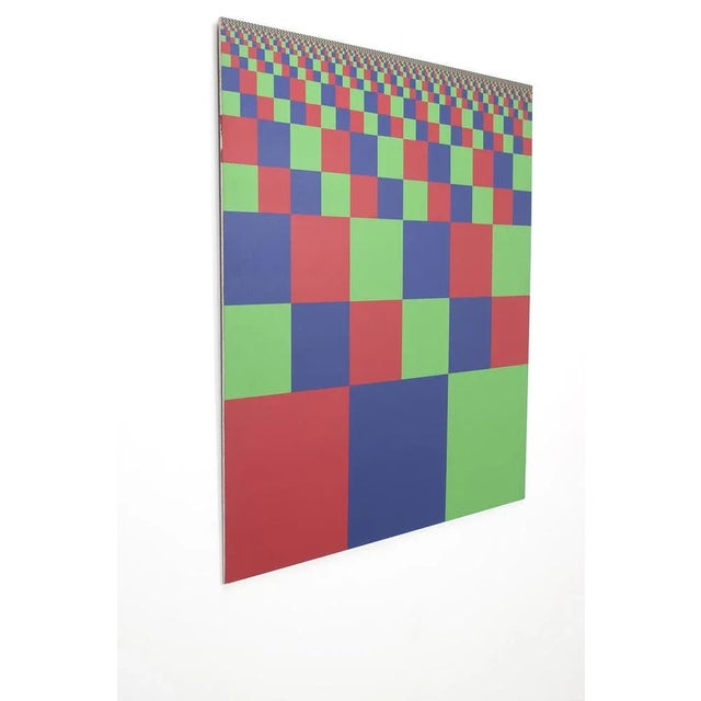 Artwork by Gijs van den Elshout (1959 - 2014; Tilburg). Acryllic Paint on Panel (122 × 122 cm.) Title: 'Cyclic movement'....