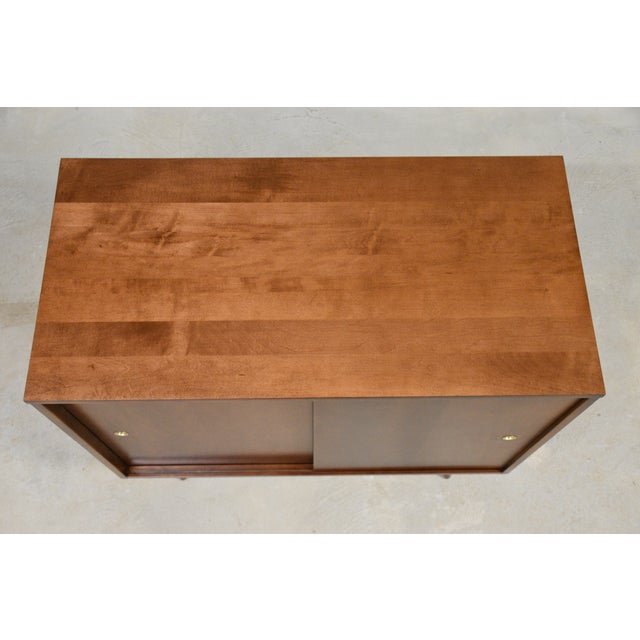 Brown 1950s Refinished Paul McCobb Planner Group Cabinet Credenza For Sale - Image 8 of 8