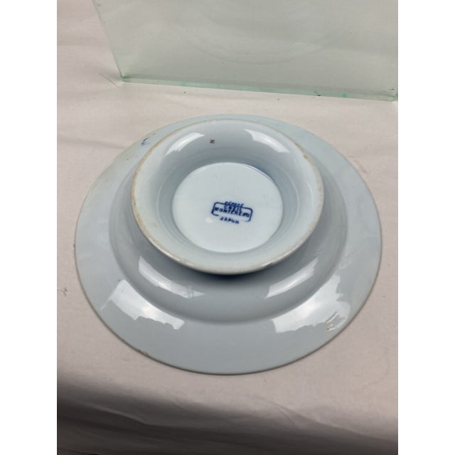 French 19th Century French Blue and and White Pedestal Dish in Monet Pattern For Sale - Image 3 of 8