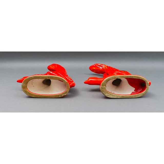 Ceramic Mid 20th Century California Originals Pottery Pair of Vintage Mid-Century Modern Red Lava Glazed Fire Birds For Sale - Image 7 of 7