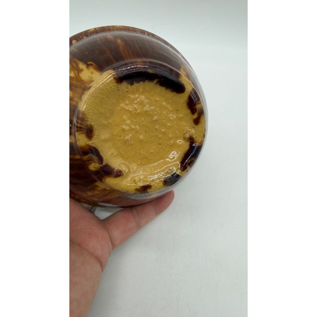 A Very Nice Rockingham Glazed Yellowware Small Sized Mixing Bowl, Circa 1870’s For Sale - Image 6 of 12