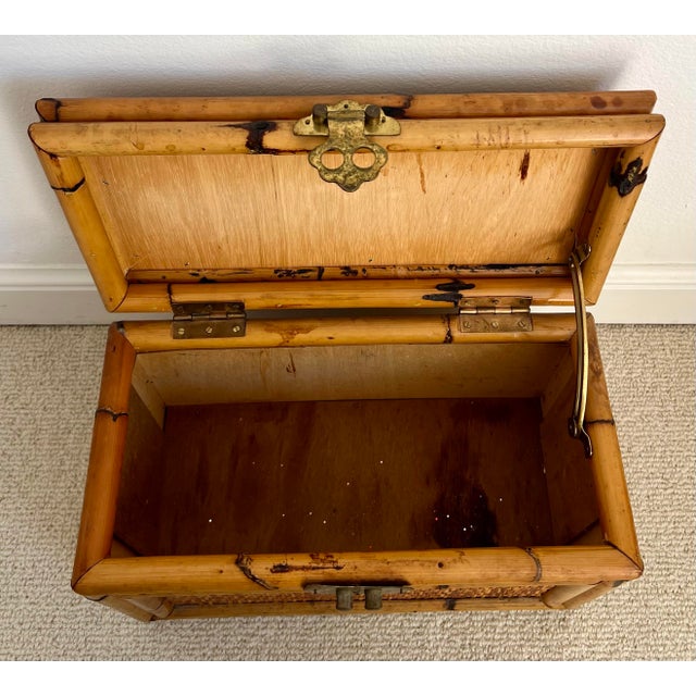 Woven rattan and bamboo trunk. Smaller size great for files and papers