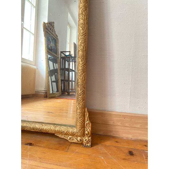 Large Louis XVI Mirror with Openwork Pediment, 19th Century For Sale - Image 6 of 16