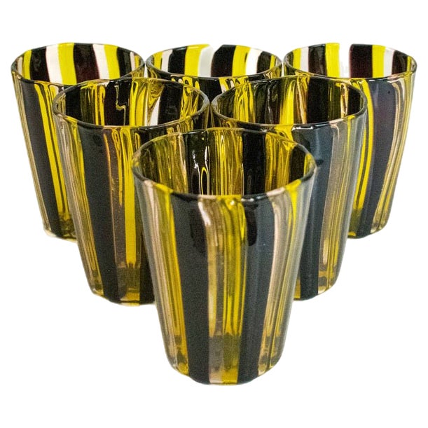 Cocktail Set in Murano Glass by Mariana Iskra, Set of 6 For Sale