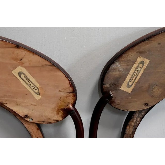 Curved Wooden Barbershop Tables in the style of Thonet, 1920, Set of 2 For Sale - Image 14 of 15