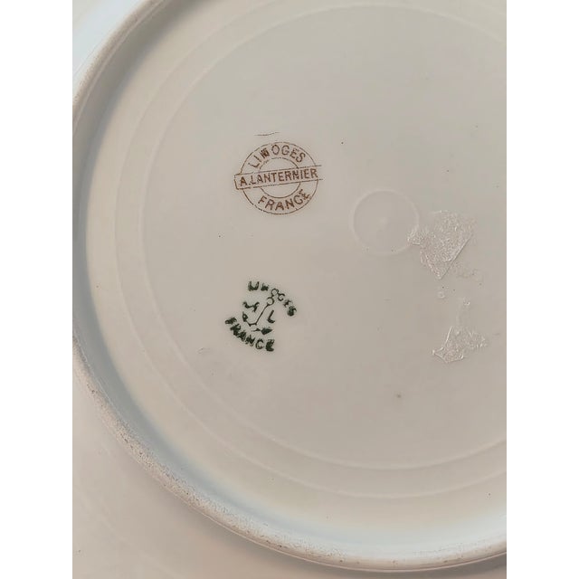 French Vintage Hand-Painted Limoges France Floral Porcelain Plates – Set of 5 For Sale - Image 3 of 5