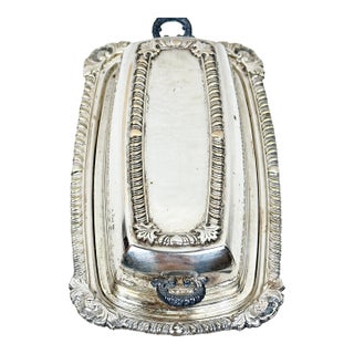 Vintage Silver Plated Butter Dish For Sale