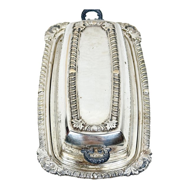 Vintage Silver Plated Butter Dish For Sale