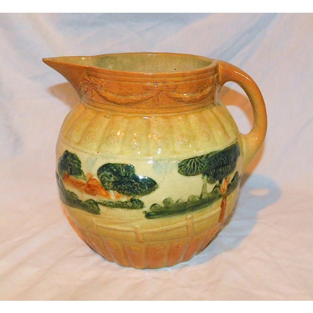 Roseville Pottery Early 1900s Roseville Art Nouveau PItcher For Sale - Image 4 of 10