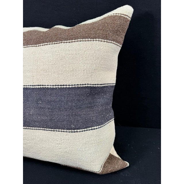 Turkish Hemp Pillow Cushion Natural Beige Brown Pillow Cushion Cover 24"x24" For Sale - Image 4 of 4