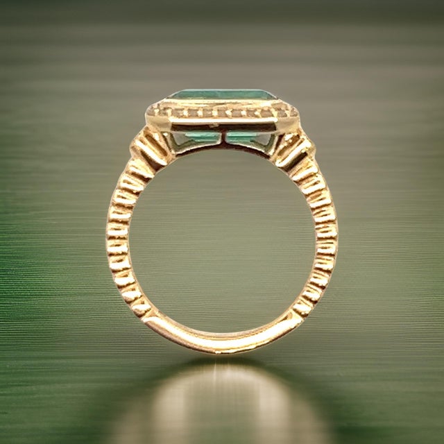 Natural Emerald and Diamond Ring 6.5 14k Y Gold 2.32 TCW Certified For Sale In New York - Image 6 of 13