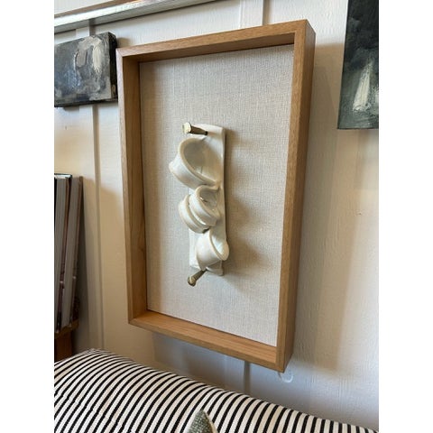 Beige Vintage Sculptural Relief Wall Art in New Custom Frame For Sale - Image 8 of 13