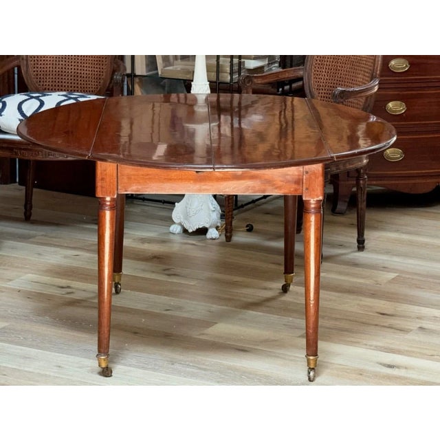 Wood French Directoire Mahogany Breakfast or Small Dining Table, Circa 1800, 71" Total Length For Sale - Image 7 of 10