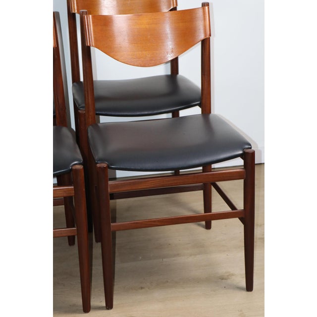 Chairs in Teak and Black Imitation Leather by Gianfranco Frattini, 1960s, Set of 6 For Sale - Image 11 of 18