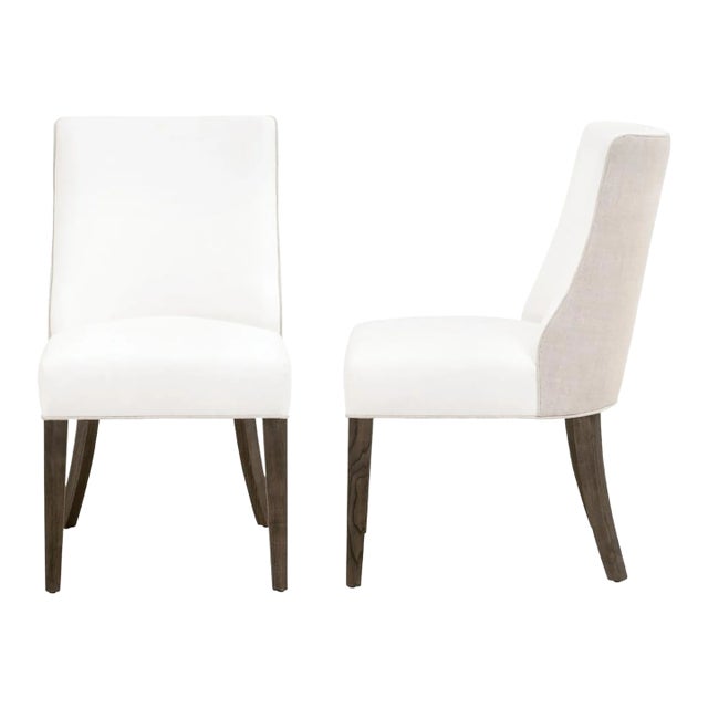 Contemporary Duet Dining Chair, Burnt Brown Ash - a Pair For Sale
