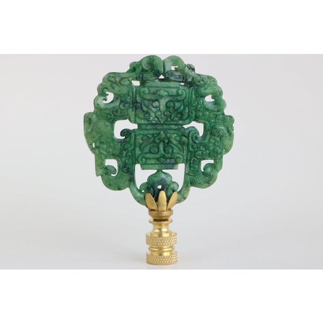 Chinese Chinese Archaic Style Lamp Finial on Brass Hardware For Sale - Image 3 of 3