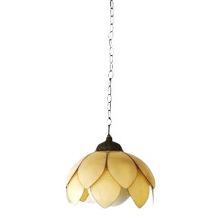 1960s Double Lotus Pendant Light For Sale