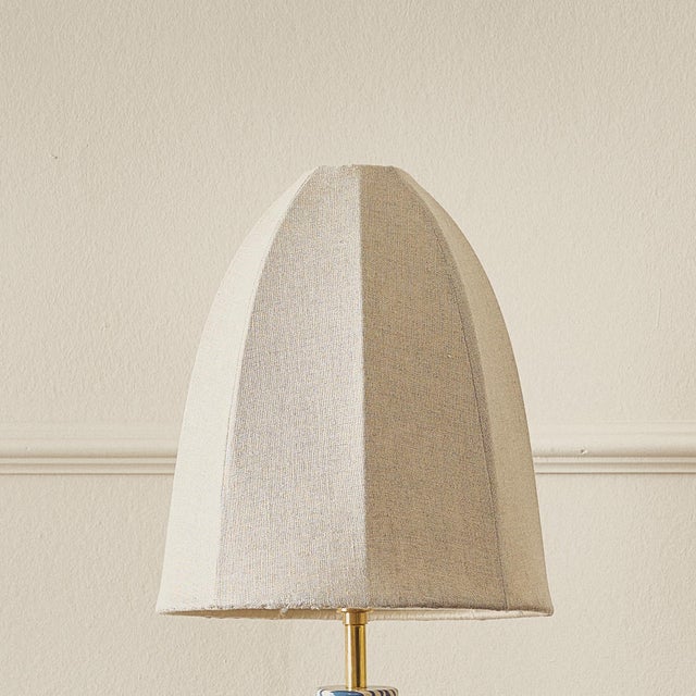 Contemporary Edison Blue & White Marble Table Lamp by Henry Holland Studio For Sale - Image 3 of 5