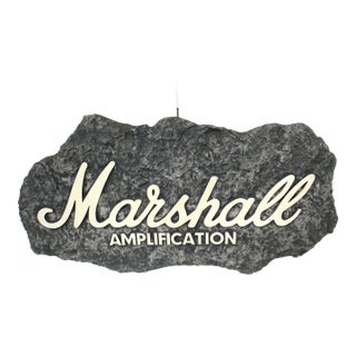 Vintage Marshall Amplification Stereo Rock & Roll Guitar Store Sign For Sale
