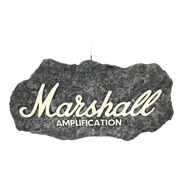 Vintage Marshall Amplification Stereo Rock & Roll Guitar Store Sign For Sale
