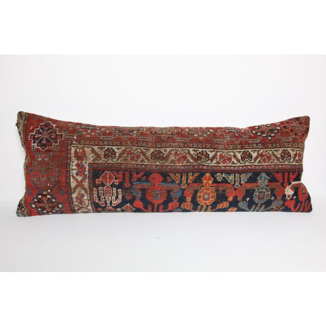 Textile Antique Home Decore With Navy-Blue Tone Rug Pillow Cushion Cover -16'' X 44'' For Sale - Image 7 of 8