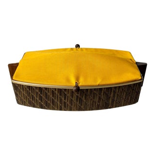 Mid Century Modern Teak and Fabric Salton Hotray Electric Bun Warmer For Sale