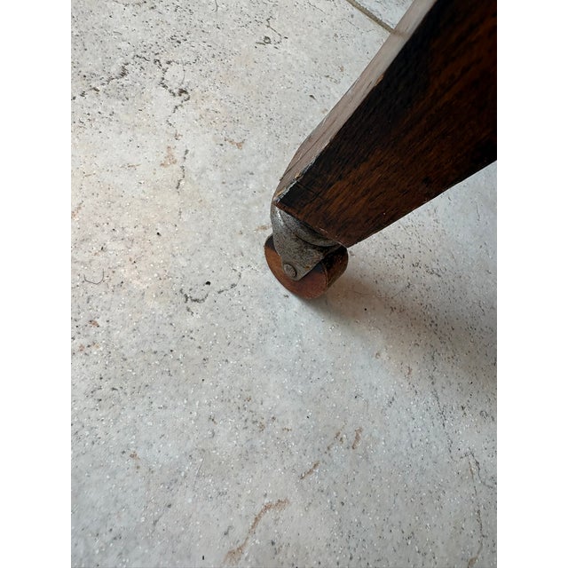 Grandmillennial Antique Tiger Oak Wood Cabinet Dresser W/ Removable Towel Bar For Sale In Miami - Image 6 of 13