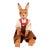 Vintage Hand-Carved Wooden Rabbit Doll With Articulated Limbs and Handmade Clothing. For Sale