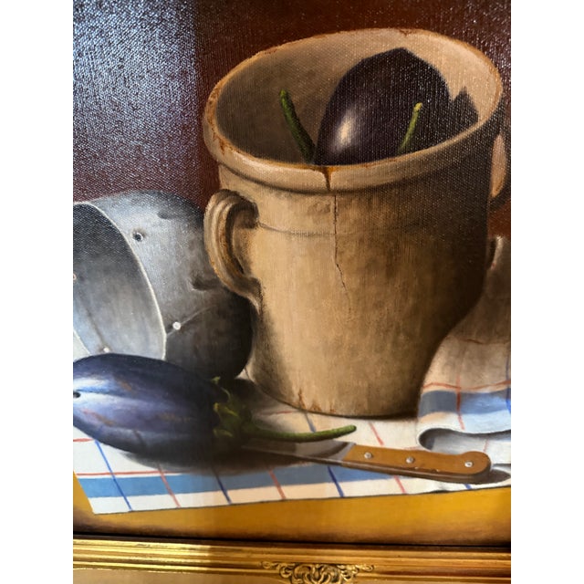 Eggplant 1970s Still Life With Eggplants by Vincenzo Errichiello For Sale - Image 8 of 16