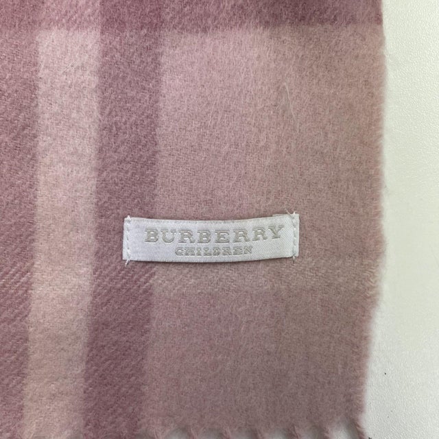 Early 21st Century Burberry Children Pink Plaid 100% Cashmere Small Scarf For Sale - Image 5 of 7