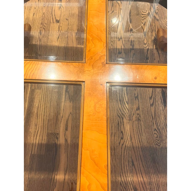 Late 20th Century Late 20th Century Chinoiserie Chow Leg Ming Style Large Square Coffee & End Table Attributed to Schnadig Intl. Furniture For Sale - Image 5 of 12