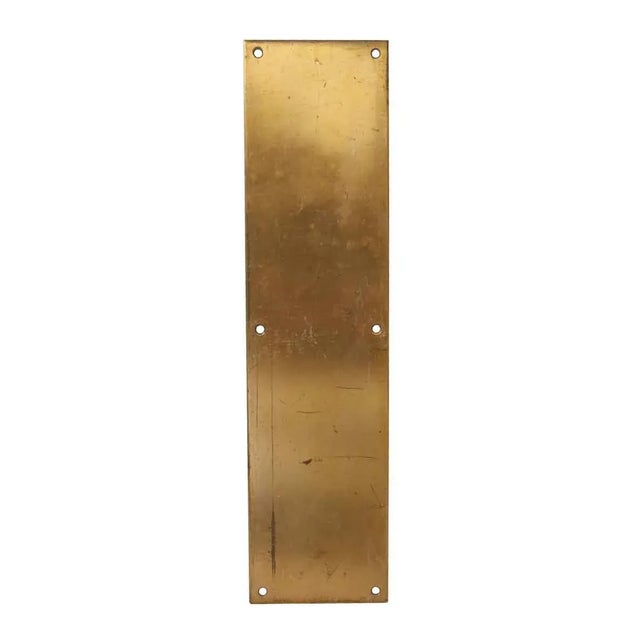 Traditional Vintage Commercial 16 In. Brass Door Push Plate For Sale - Image 3 of 3