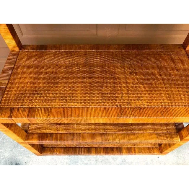 Mid 20th Century Large Scale 1970s Woven Rattan Wrapped Modernist ?âtagére For Sale - Image 4 of 11