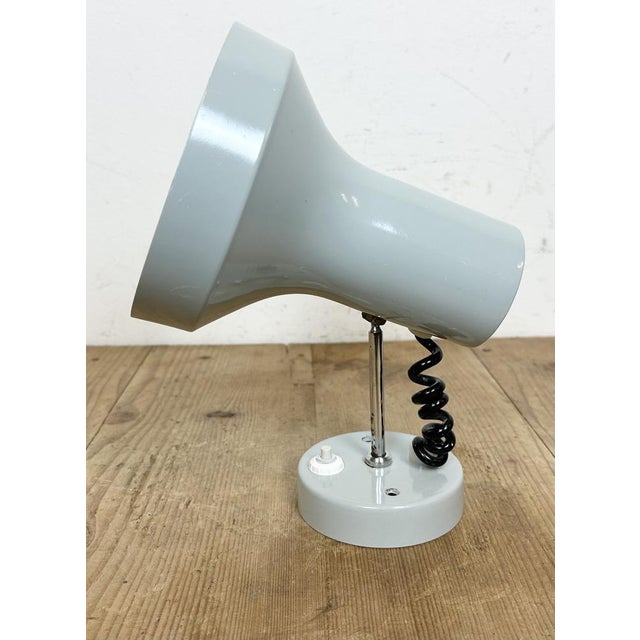 Vintage Grey Metal Wall Lamp by Josef Hurka for Napako, 1970s For Sale - Image 13 of 17