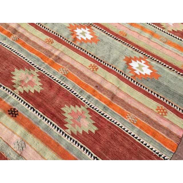 1960s 1960' 'S Vintage Turkish Kilim Rug - 77.5" X 114" For Sale - Image 5 of 11