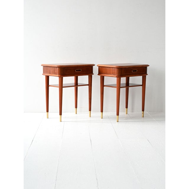 Scandinavian Bedside Tables in Mahogany, 1940s, Set of 2 For Sale - Image 4 of 10