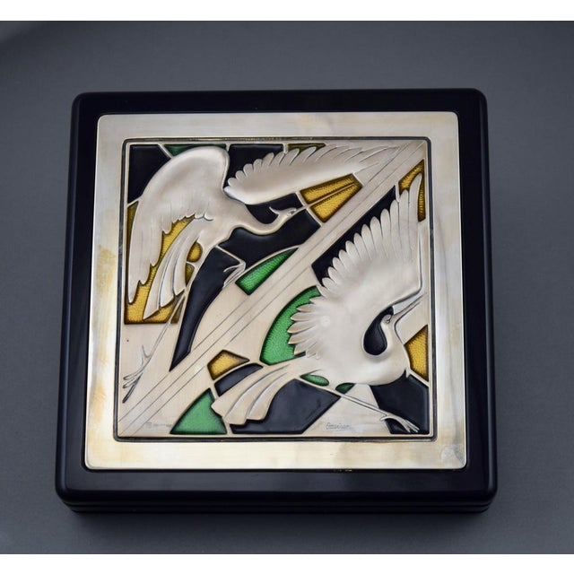 Italian Art Nouveau Style Decorative Silver Jewelry Box, 1980s For Sale - Image 12 of 14