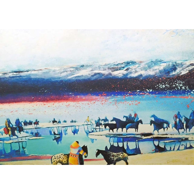 Earl Biss "Winter Ponies of the Nez Perce"#8 With Custom Frame 24x36 Giclée For Sale - Image 4 of 4