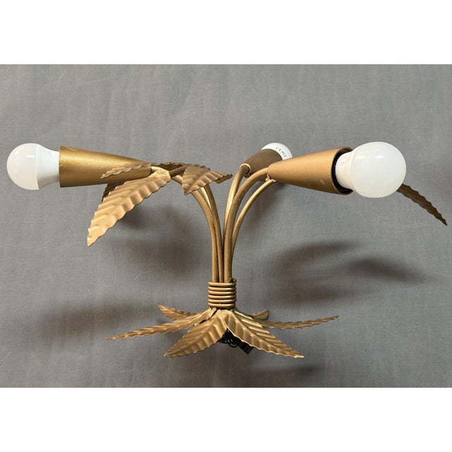 Metal Iron Floral Ceiling Lamps, Spain, 1950s, Set of 3 For Sale - Image 7 of 10