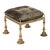1950's Brass and Crushed Velvet French Ottoman For Sale
