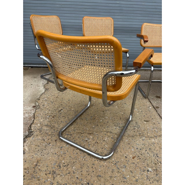 1980s Set of 6 Cesca Chairs Attributed to Marcel Breuer For Sale - Image 10 of 10