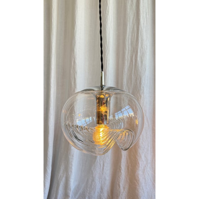 Space Age Glass Futura Biomorphic Pendant Light by Koch & Lowy for Peill & Putzler, Germany, 1970s For Sale - Image 10 of 15