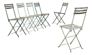 20th Century French Set of Six Metal Garden Chairs