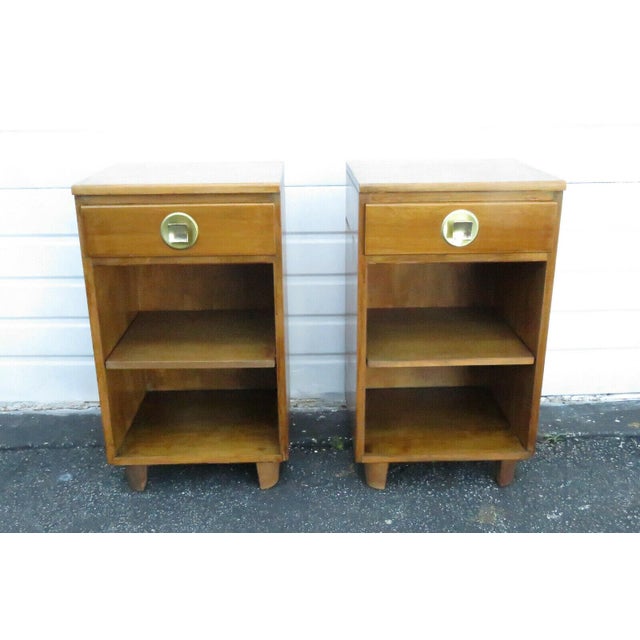 Mid Century Modern Pair of Tall and Narrow Nightstands End ...